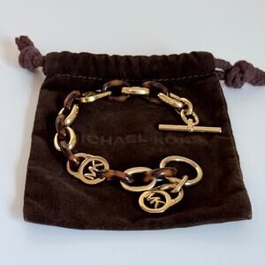 Michael Kors Tortoise Acetate Link Toggle Bracelet
